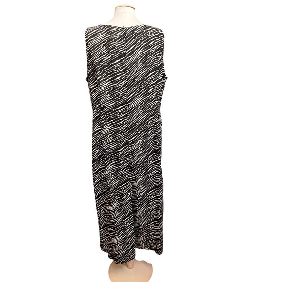 Studio I / I Plus 2 Piece Set 18W Beige / Black Short Sleeve Jacket Zebra Dress - Picture 9 of 14